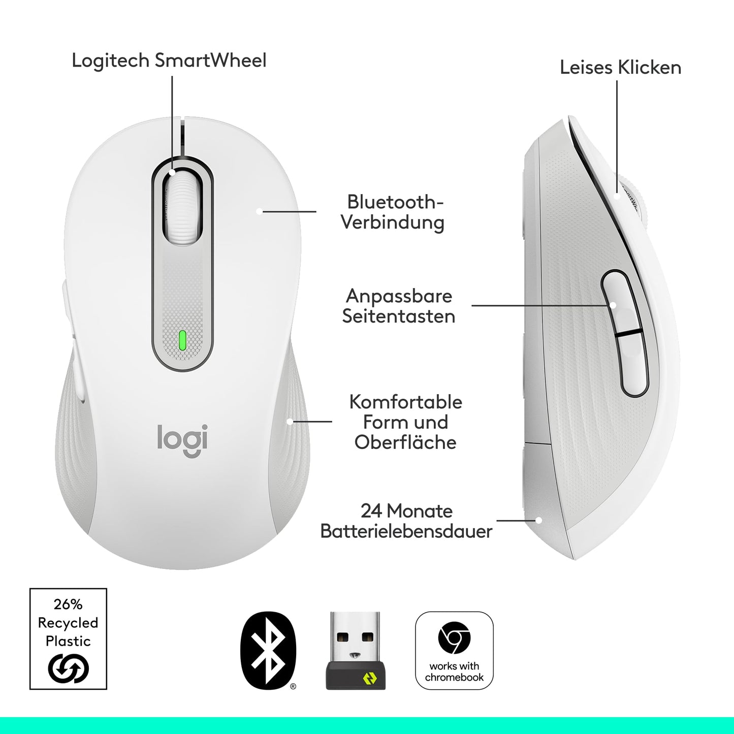 Logitech Signature M650 L Kabellose Maus  910-006238