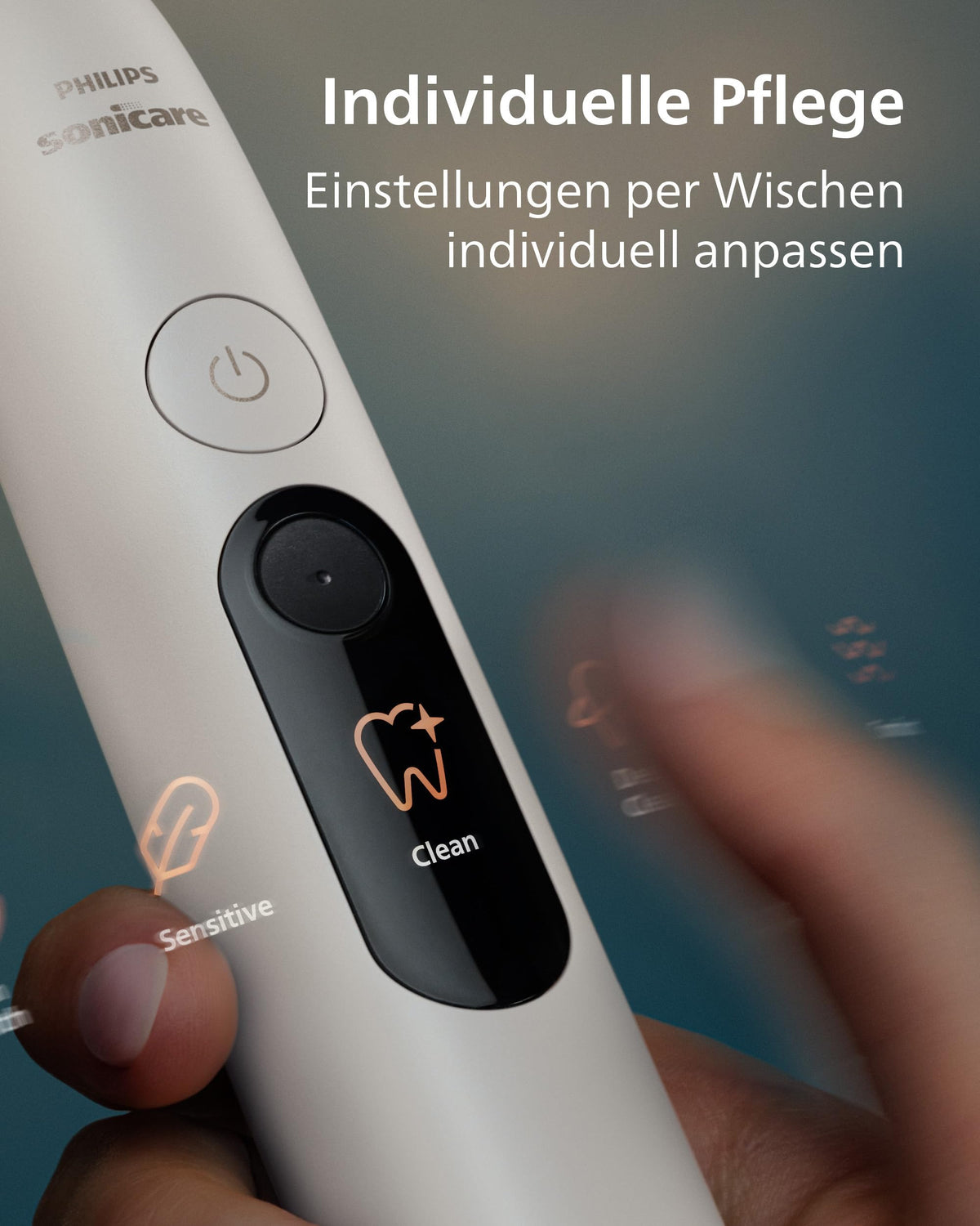Philips Sonicare Next-Generation DiamondClean 8500 electric toothbrush - featuring smart pressure control and 18 settings, Powder White, HX8515/11