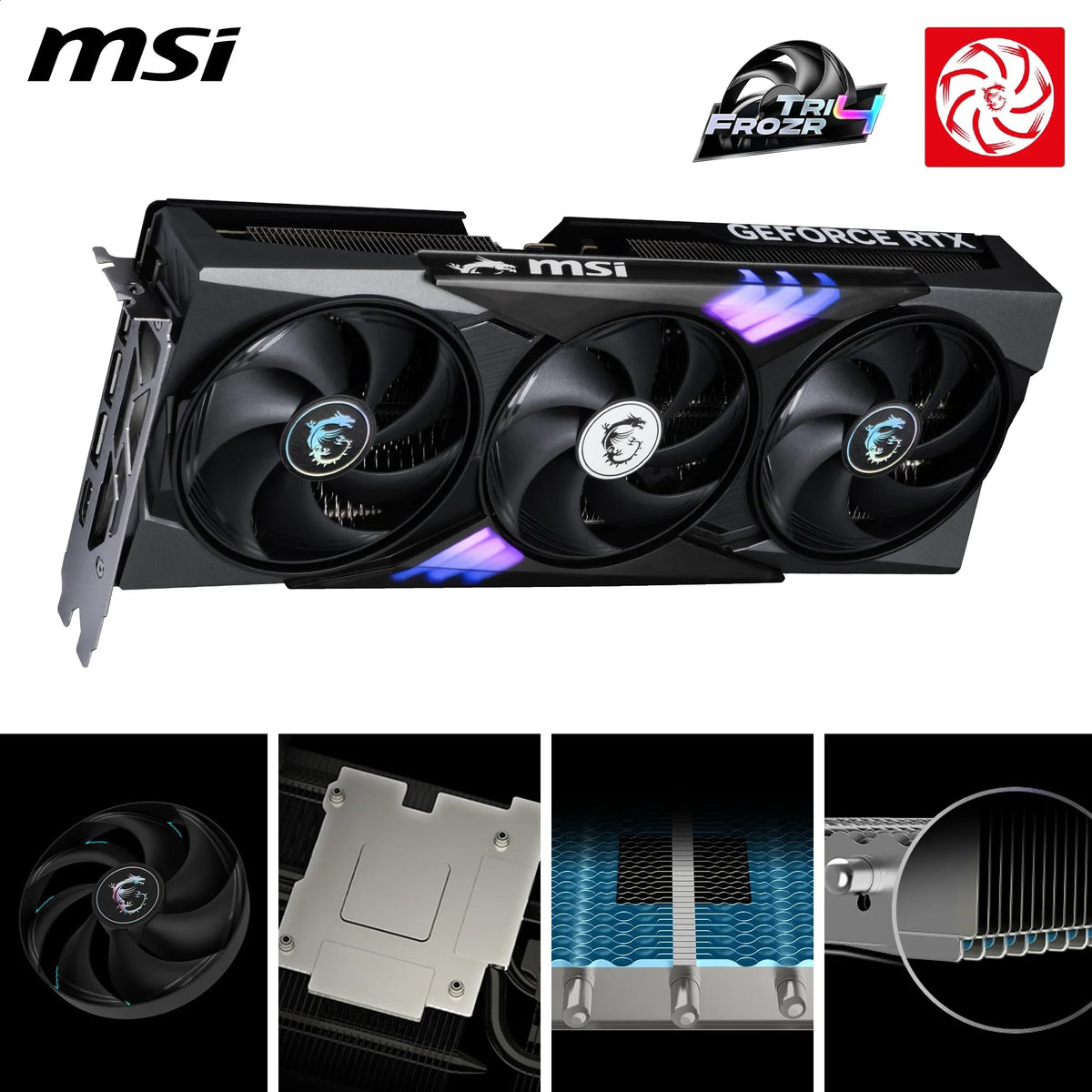 MSI GeForce RTX 5060 Ti 16G Gaming Trio OC - 16GB GDDR7 (28Gbps/128-bit), PCIe 5, Boost: 2647 MHz, HDMI 2.1b, DisplayPort 2.1b - V535-001R