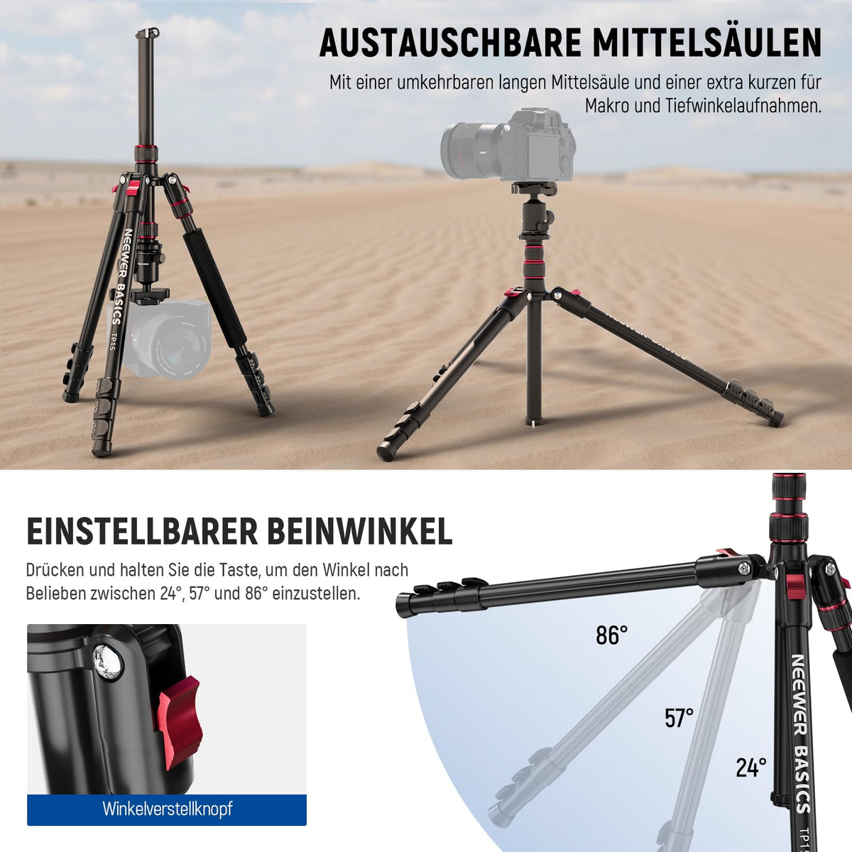 NEEWER Basics Camera Tripod Monopod, 71" Aluminum, Heavy Duty Portable Travel DSLR Phone Holder with 360° Ball Head Phone Holder Compatible with iPhone for Video Recording, TP15