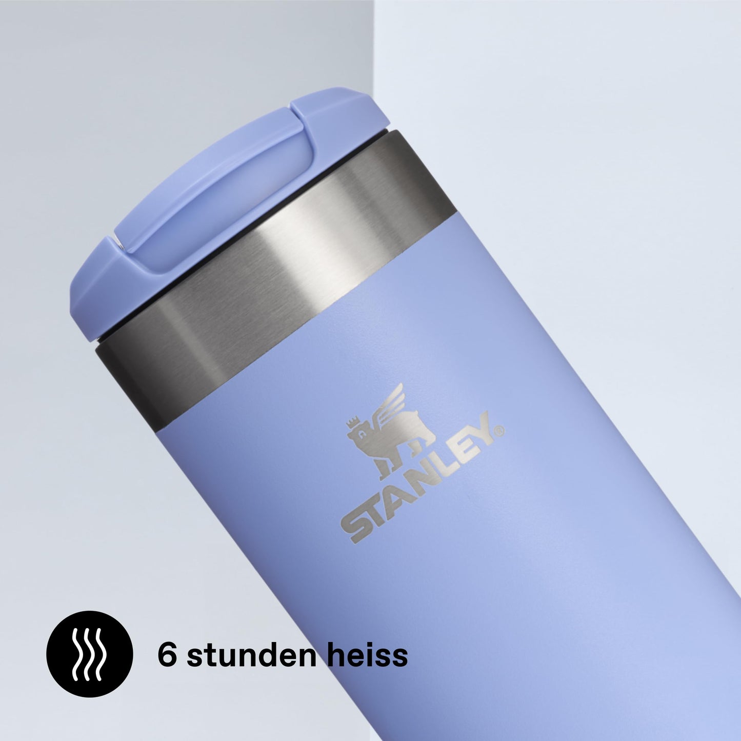Stanley 1913 Aerolight Transit Thermo Mug 0.35L - Keeps Hot for 4 Hours - Dishwasher Safe - Coffee Mug To Go Leak-Proof - Compatible with Common Car Drink Holders - Hydrangea - 100000108084