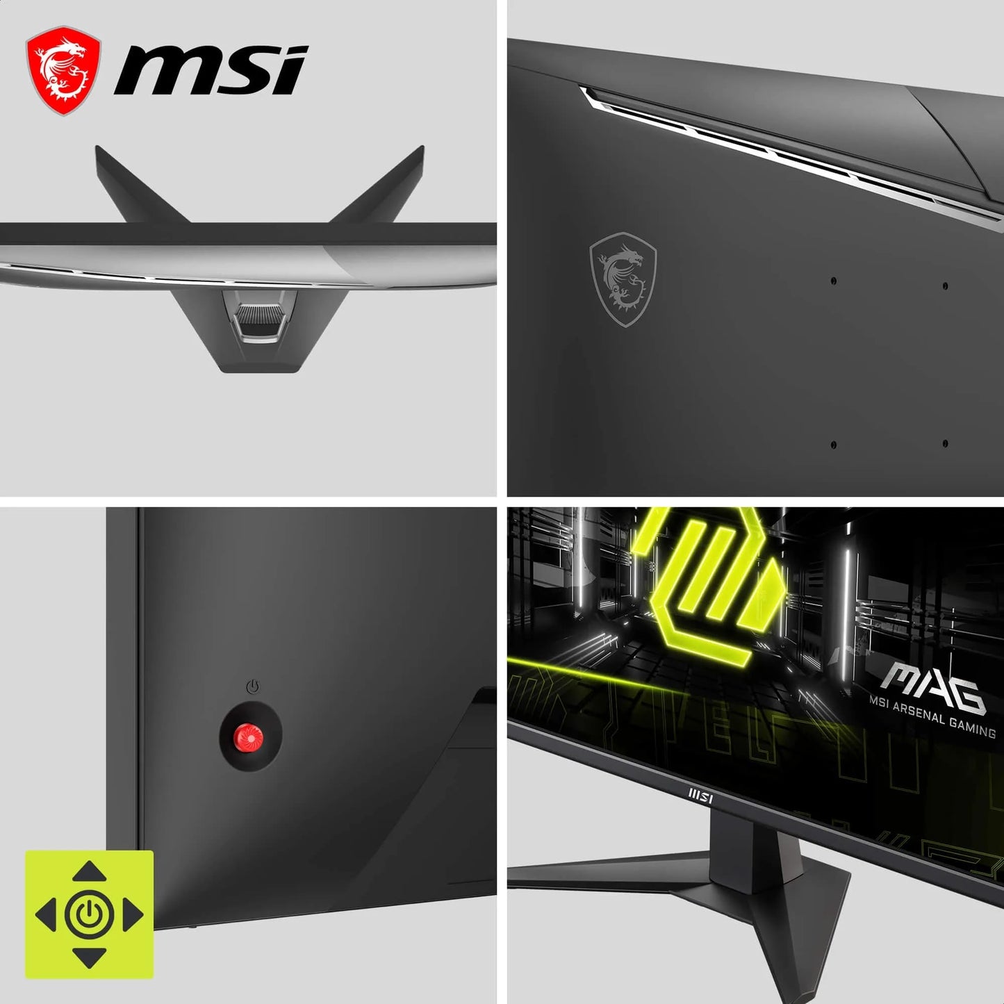 MSI MAG 275FA E20 27" FHD Gaming Monitor, 1920 x 1080 Rapid IPS, 200 Hz, 0.5 ms, HDR Ready, AMD FreeSync Premium, Eye Care, AI Vision, HDMI 2.0b, DP 1.2a, Frameless, VESA Mount, Black - 4711377402385