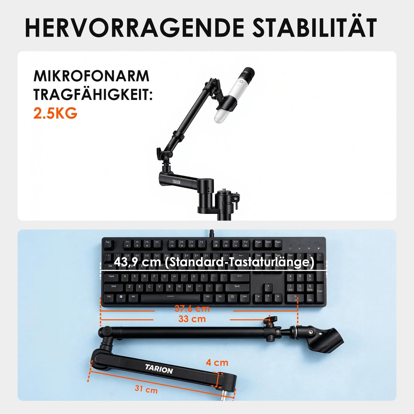 TARION Titanrig Arm Module M: Camera Table Tripod Overhead Tripod Table Mount Clamp Tripod Flexible Articulated Arm Table Mount for DSLR Cameras Ring Lights Webcam Titanrig Arm M