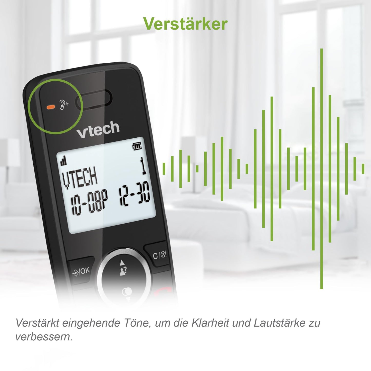 VTech ES2001 DECT Telephone Cordless 2 handsets with call barring, volume control, caller ID/call waiting, 18 hours talk time, speed dial, backlit display & keypad, ECO mode