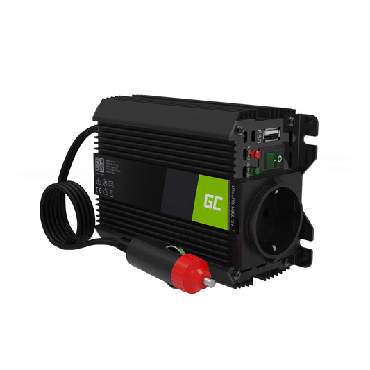 Green Cell PRO 150W/300W 12V to 230V Sine Wave Volt Car Voltage Converter Inverter Power Solar Inverter DC AC Converter Current Converter Caravan Car Modified Sine