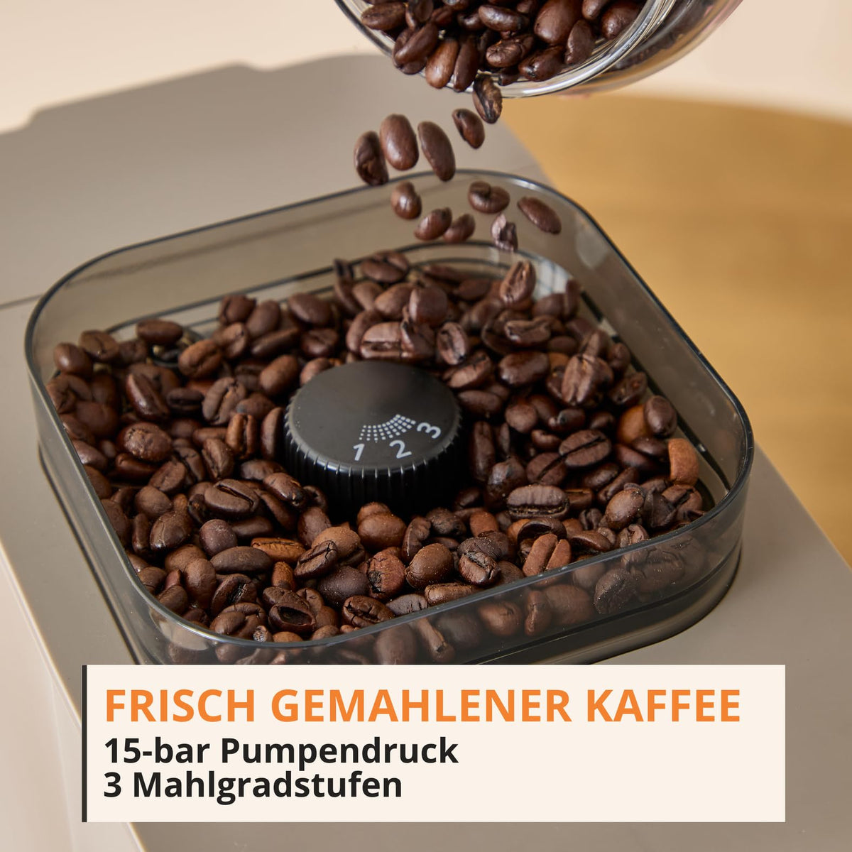 KRUPS Coffee Crush Extra Coffee Machine, only 15 cm wide, Beige - SA402AE0