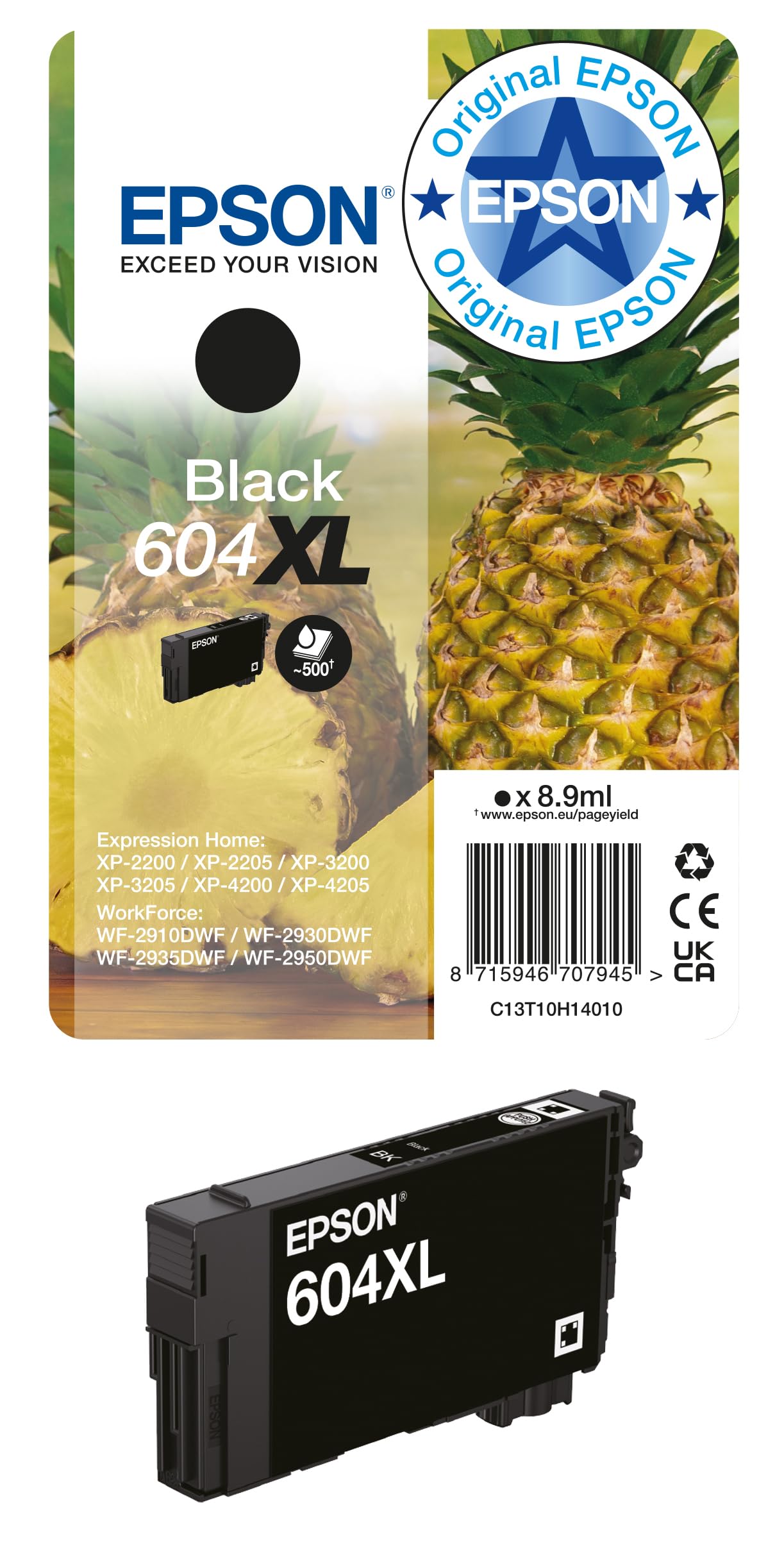 Epson Orginal 604XL Tinte Ananas Singlepack schwarz XL - C13T10H14010