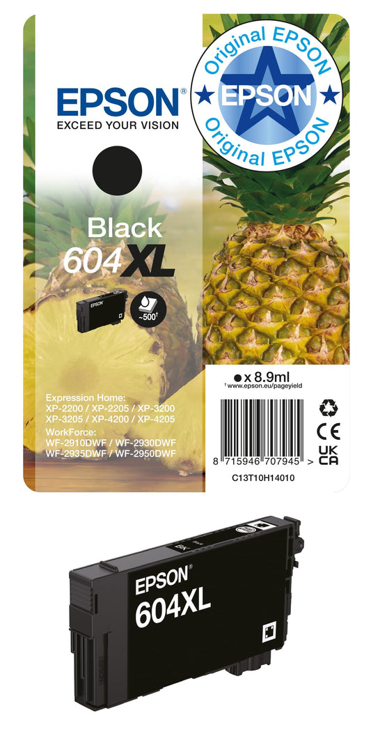 Epson Orginal 604XL Tinte Ananas Singlepack schwarz XL - C13T10H14010