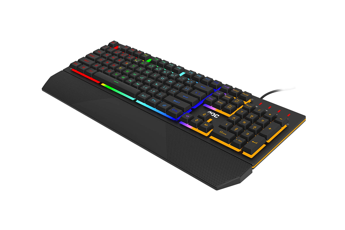 AOC GK200 Tastatur pentru gaming - Tastatură PC cu layout german, 25 de taste anti-ghosting, 25-N-Key-Rollover și cablu de 1,8 m lungime. - Keyboard