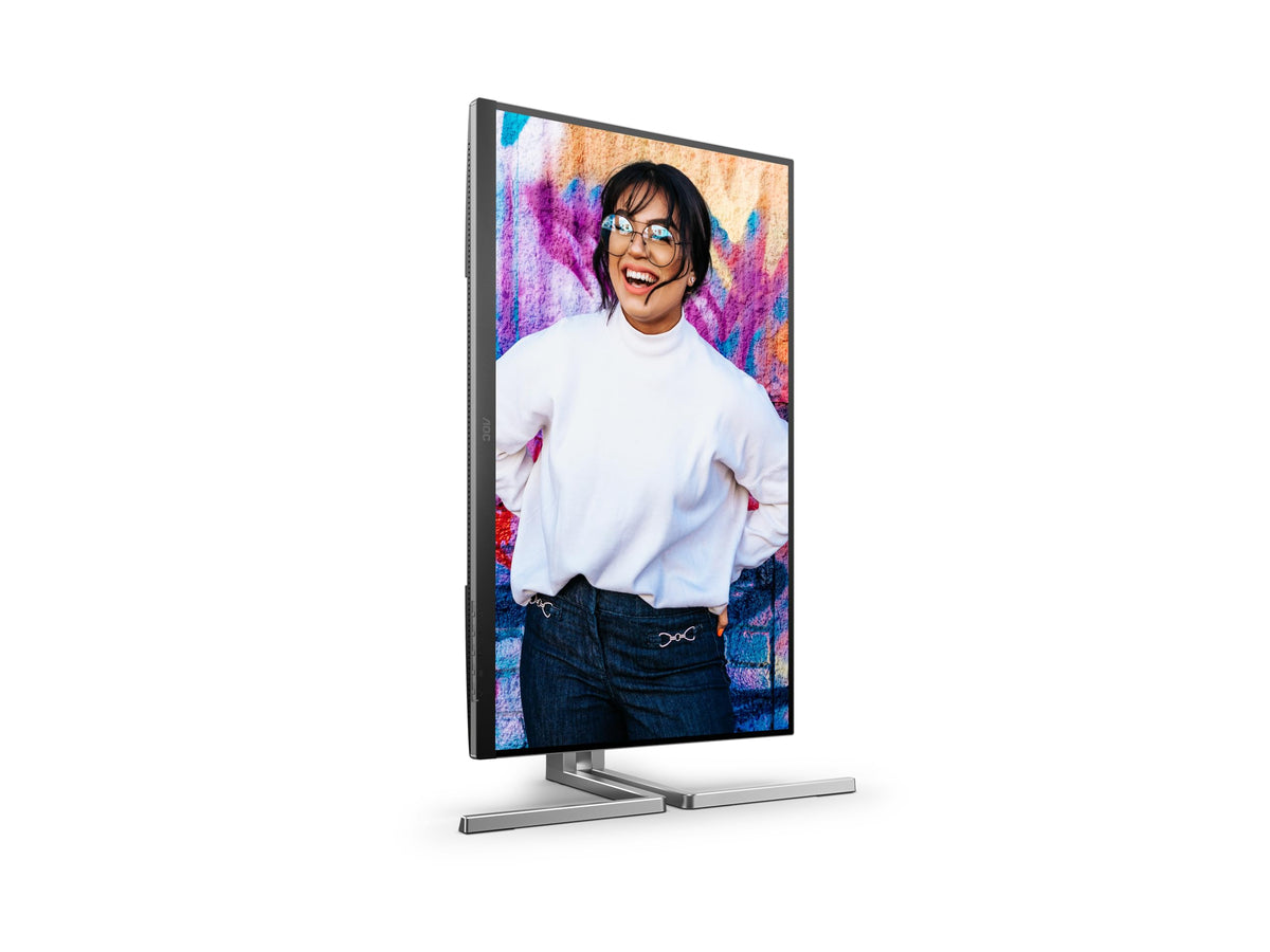 AOC Q27U3CV Monitor de 27 inch WQHD cu hub USB, 75Hz, panou IPS QD, 4ms GtG, VESA HDR400, ajustare pe înălțime, difuzoare, (2560x1440 HDMI 1x 1.4 DP 1x 1.4) Negru/Silver