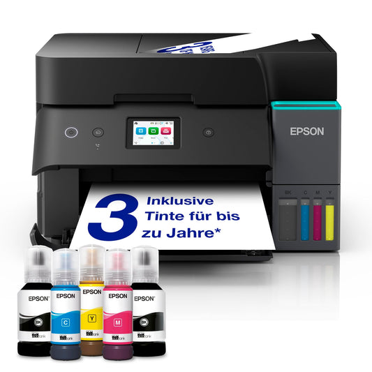 Epson EcoTank ET-4950 ink tank printer | for the home office | WiFi & Ethernet | A4 | (Duplex) printing, scanning, copying, faxing | 6.1 cm touchscreen | ADF | Includes ink for up to 3 years - C11CL40402