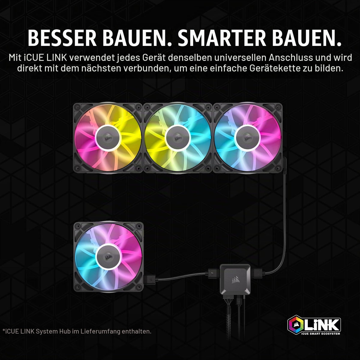 CORSAIR iCUE LINK RX140 RGB 140mm PWM Fans – Double Pack, Black - CO-9051020-WW