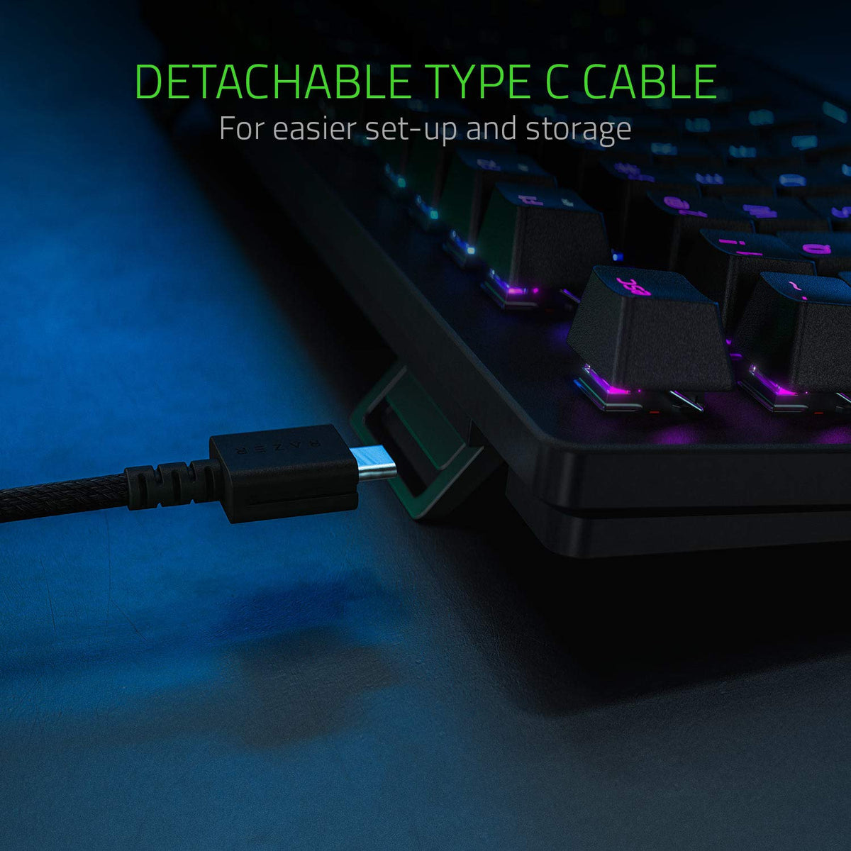 Razer Huntsman Tournament Edition (Red Switch) - Gaming Keyboard without Numpad (Linear Optical Switches, Doubleshot PBT Keycaps, Detachable USB-C Cable) QWERTY US Layout | Black - RZ03-03080300-R3G1