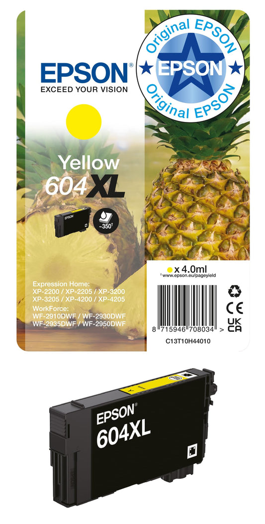 Epson Orginal 604XL Tinte Ananas Singlepack gelb XL - C13T10H44010