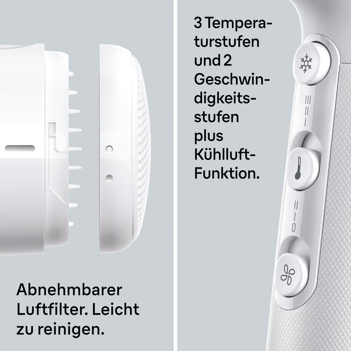 Braun Haartrockner HD2.21 – Ușor și eficient, cu difuzor și duză de styling pentru toate tipurile de păr, tehnologie IONTEC, 2200 W, 3 temperaturi și 2 viteze, Alb, BRHD226E - BRHD226SDE