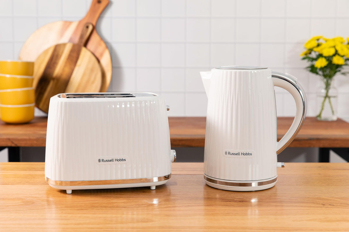 Russell Hobbs Toaster Eden White, 2-Slice, 6 Browning Levels, 27370-56