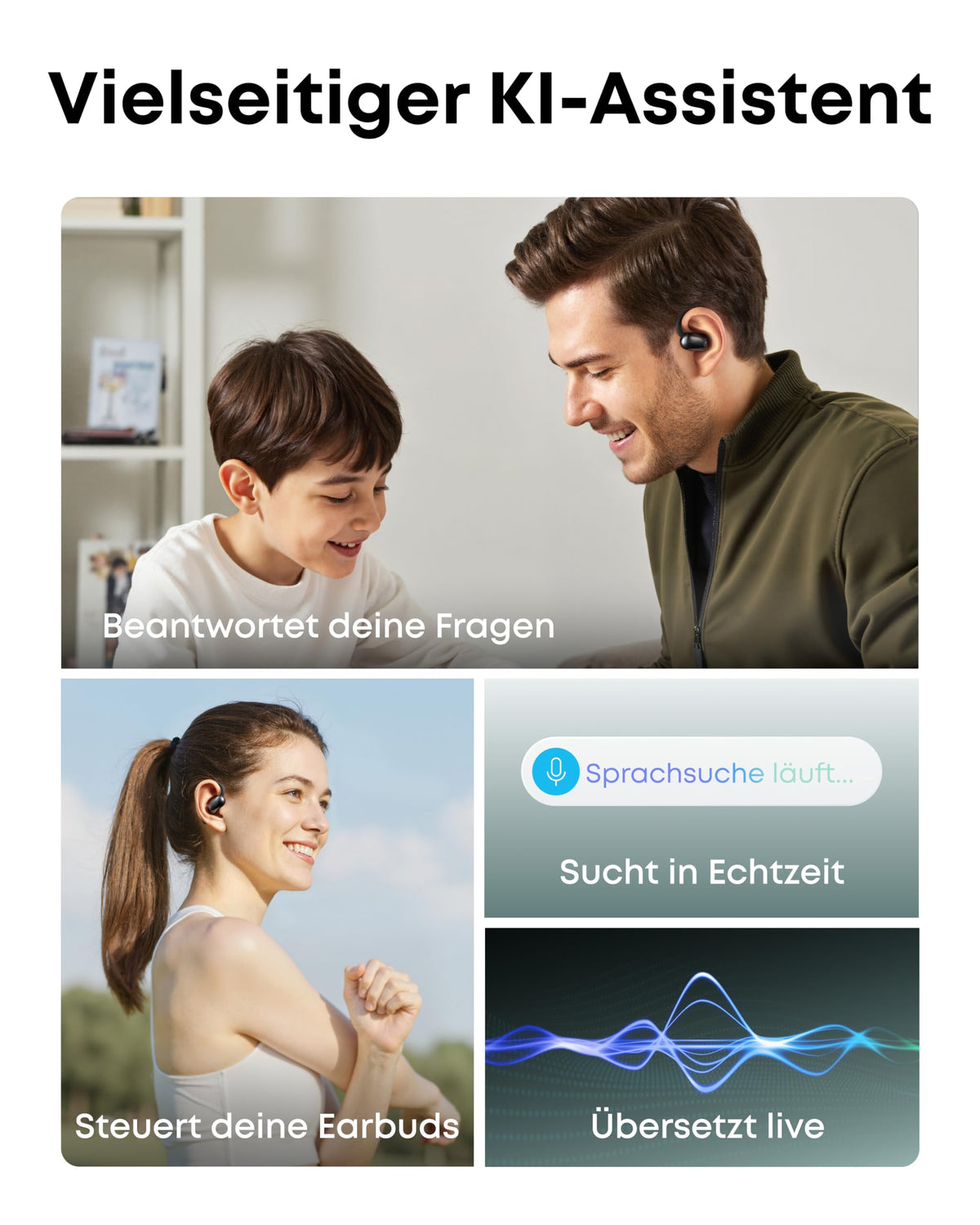 soundcore by Anker AeroFit 2 AI Assistant, Open-Ear Headphones, Hi-Res - A3874