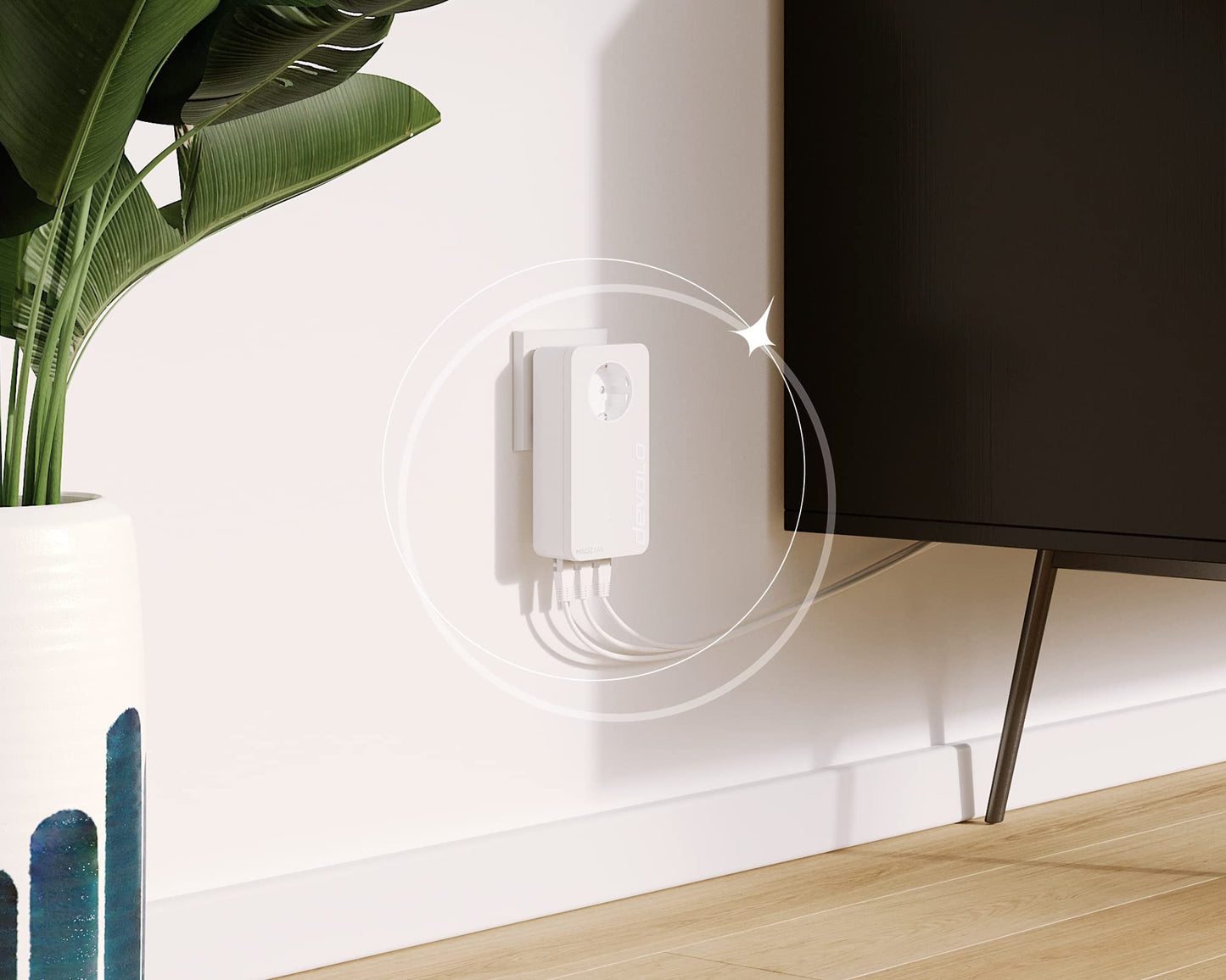 devolo Magic 2 Triple Starter Kit, Powerline Adapter, up to 2,400 Mbit/s, 3x Gigabit ports, ideal for gaming, dLAN 2.0, white - 8549