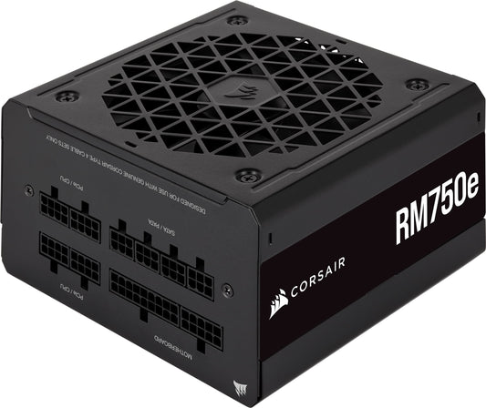 Corsair RM750e (2023) Fully Modular Low Noise ATX Power Supply - ATX 3.1 and PCIe 5.1 Compatible - 105°C Capacitors - 80 PLUS Gold Efficiency - Modern Standby Support - Black - CP-9020262-EU