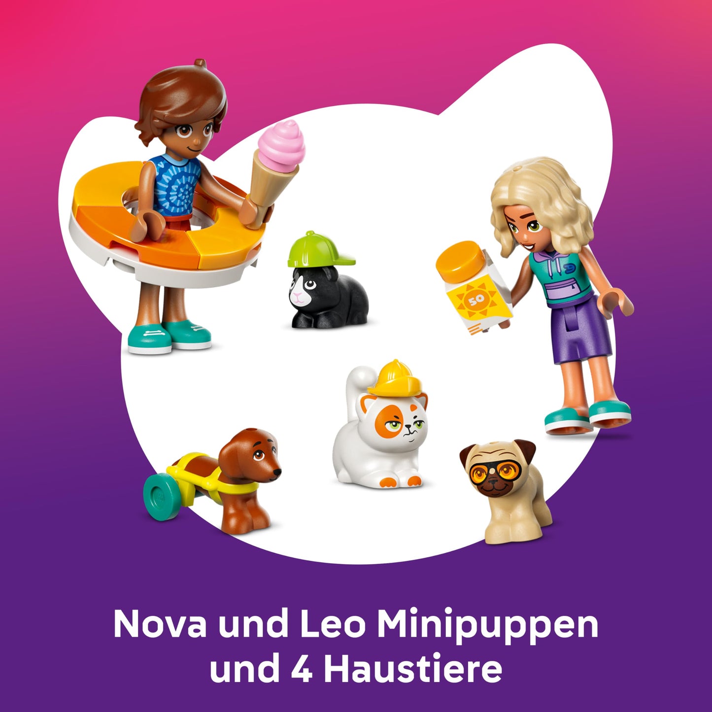 LEGO Friends Fun Day at the Water Park - Miniature Playset with Slide, 2 Minifigures, 4 Animal Figures and Animal Accessories - Children's Room Decoration - Birthday Gift for Girls Ages 6 and Up - 42676