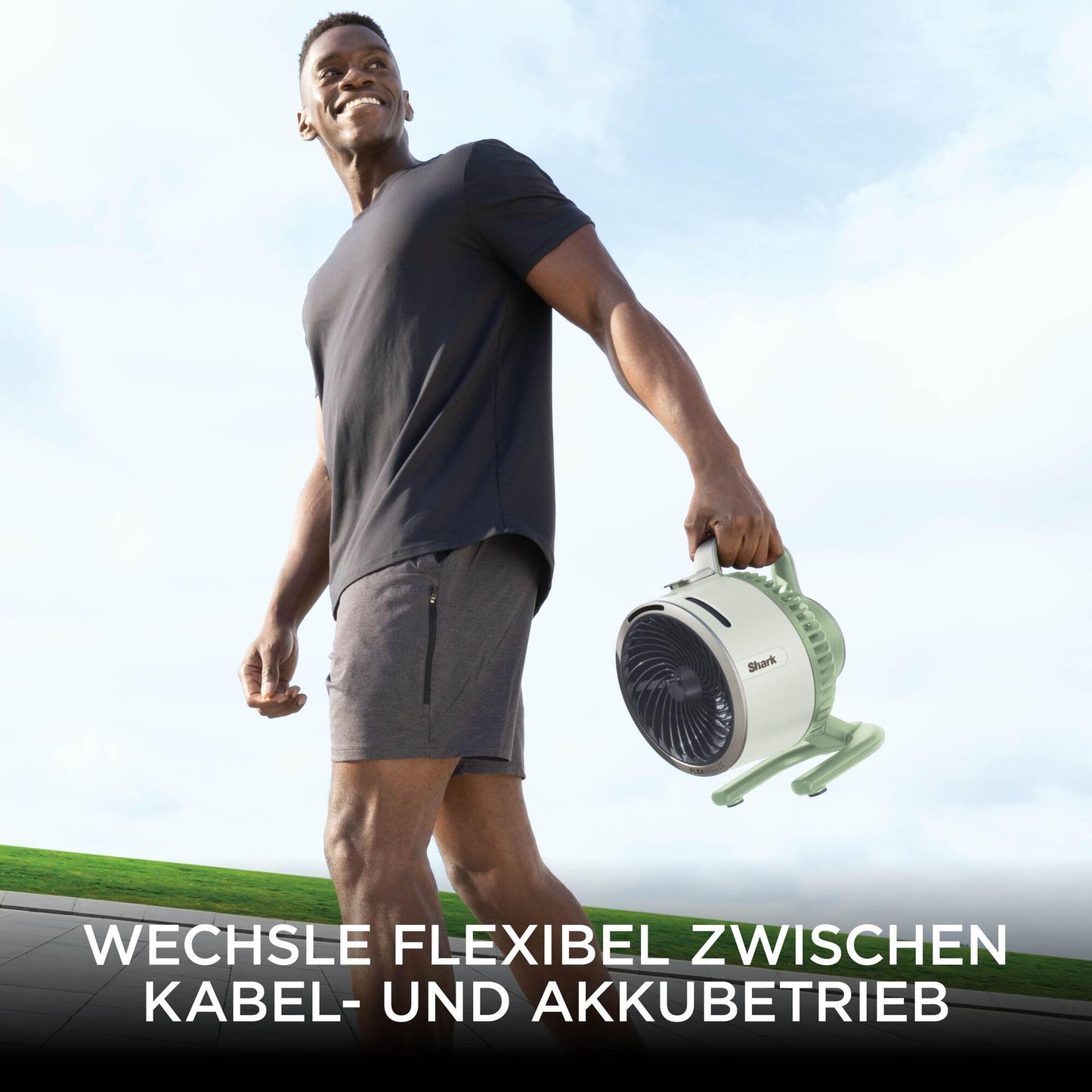 Shark FlexBreeze HydroGo Powerful Mist Fan, Indoor & Outdoor Cooling, Quiet & Durable, Wired & Wireless, Compact & Lightweight, 5 Speeds, Mint FA050EUGN