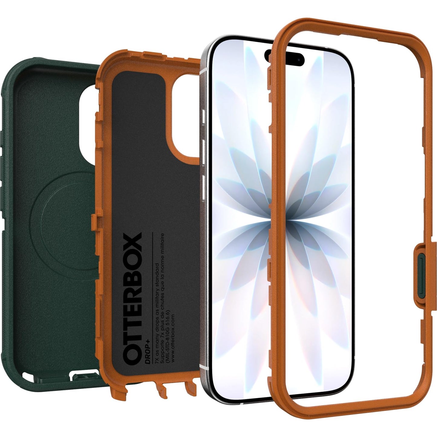 OtterBox Defender Series Pro MagSafe Case for iPhone 17 Shockproof Drop Proof Ultra Heavy Duty Protective Case 7X Military Grade Tested Green - 77-98362