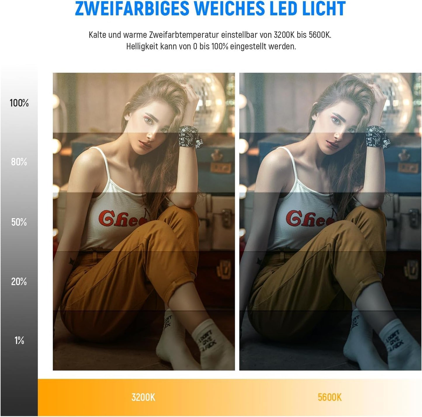 NEEWER 13" LED video light panel set with tripod, streaming light with lithium battery pack of 2 soft LED video lights 3200K-5600K CRI 97+ 2400lux, studio light for live gaming YouTube camera photography - 10099293