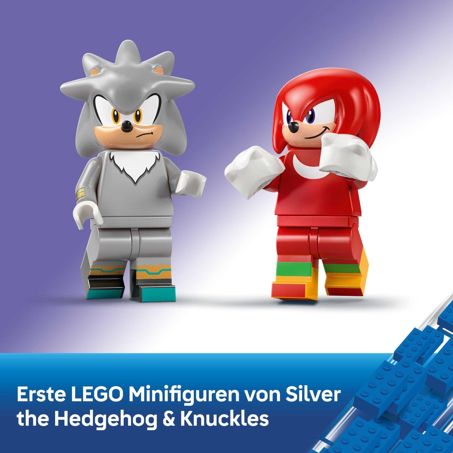 LEGO Sonic the Hedgehog Silvers Car vs. Knuckles' Monster Truck - Children's toy with 2 speedsters and 2 minifigures - Gift for boys and girls aged 8 and up - Sonic fan item for gamers - 77118