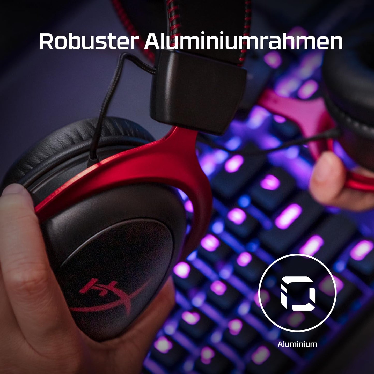 HyperX Cloud II Wireless Gaming Headset, 2.4GHz, 30h Battery, 20m Range, DTS Headphone Spatial Audio, 53mm Driver, HyperX Comfort, Detachable Microphone, Black-Red - HHSC2X-BA-RD/G