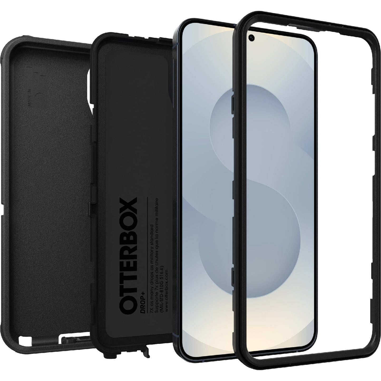 OtterBox Defender Case for Samsung Galaxy S25+ Shockproof Drop Proof Ultra Heavy Duty Protective Case 7X Military Grade Tested Black - 77-97418