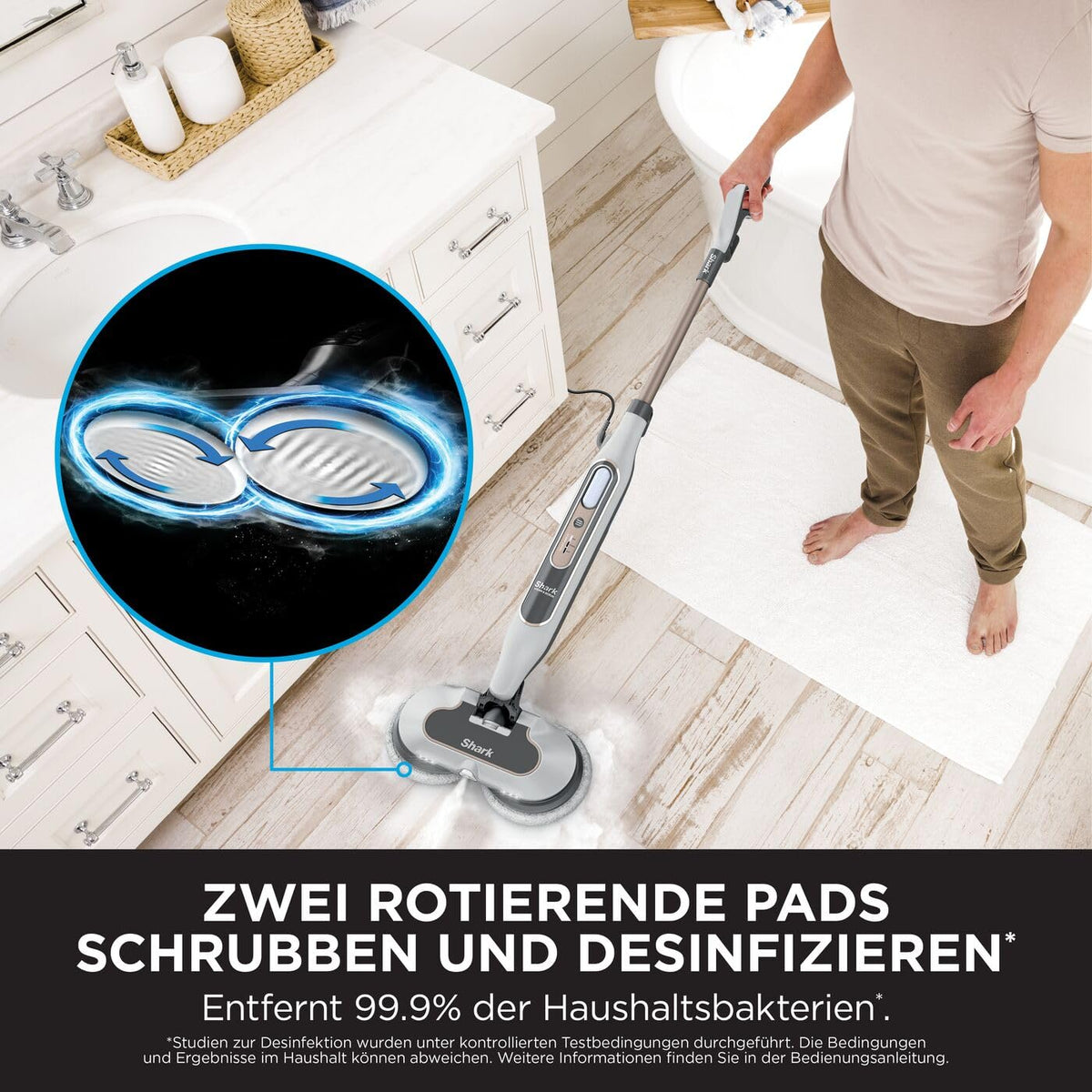 Shark Mop cu aburi, mop cu aburi automat cu Steam Blaster, S8201EU, Alb / Gri