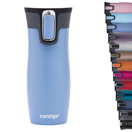 Contigo unisex adult West Loop Autoseal thermal mug, stainless steel insulated mug, coffee mug to go, BPA free, leak-proof travel mug with easy-clean lid, keeps warm for up to 5 hours, 470 ml, Earl Grey - CONTIGEARLGREY