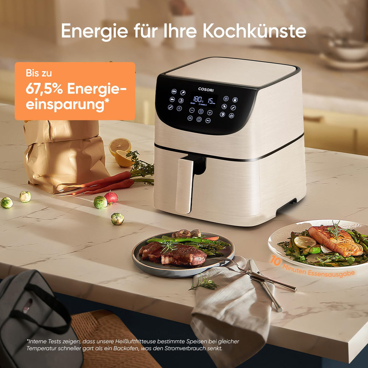 Cosori Airfryer, with shake reminder, 11-in-1 5.5L hot air fryer - CP158