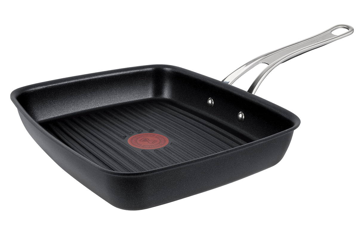 Tefal Jamie Oliver Cook's Classics Grill Pan 23x27 cm, non-stick coating, ribbed cooking surface, induction compatible, oven safe, riveted handle, E2454144