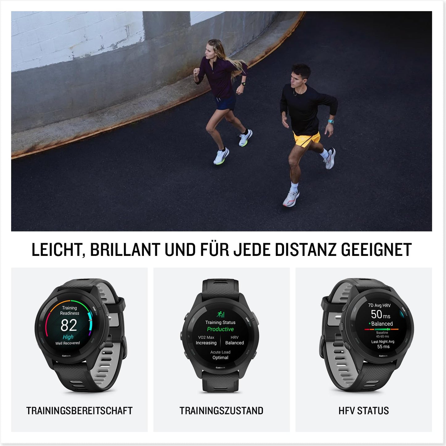 Garmin Forerunner 265 46mm - running watch, 1.3" AMOLED display, 13 days battery life, 30+ sports apps, training analysis, special running functions, training readiness, extended sleep functions, music - 010-02810-12