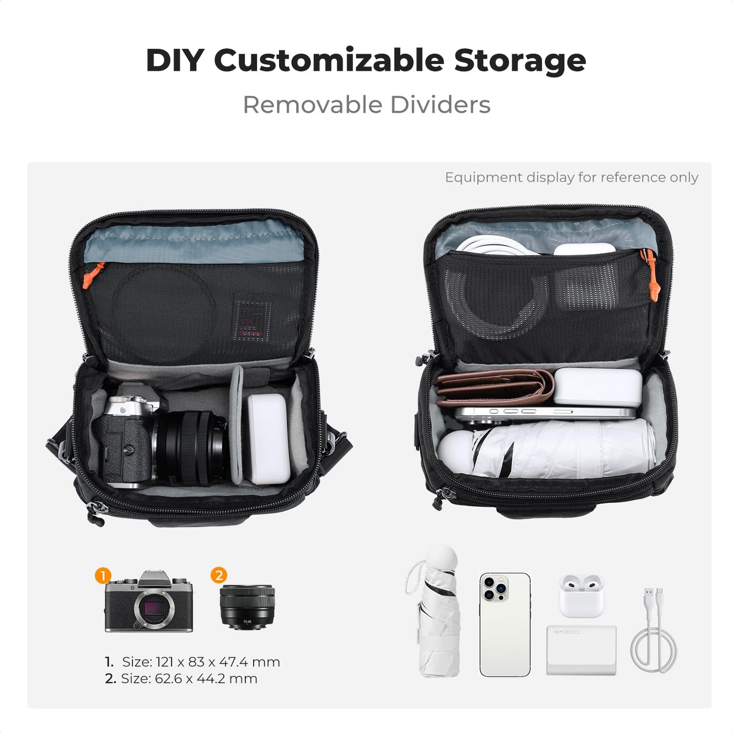 K&F CONCEPT Camera Bag SLR for DSLR/SLR, Photography and Everyday Photo Bag, Small Photo Backpack, Camera Shoulder Bag with Tripod Holder, Small (S) - KF13.222