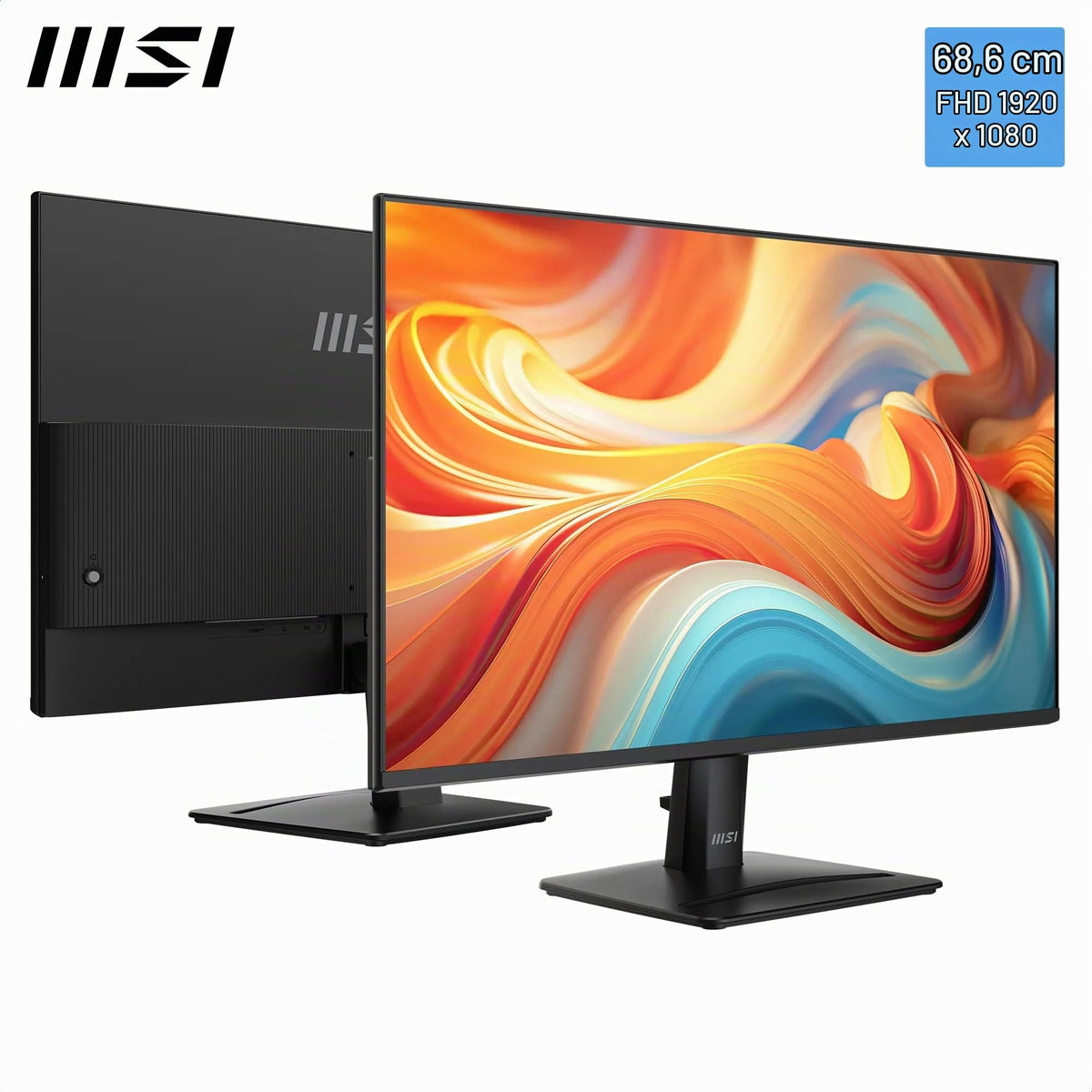 MSI PRO MP275A E14L 24-Inch FHD Computer Monitor, 1920 x 1080 IPS, 144 Hz, 1 ms, AMD FreeSync, Eye Care, HDMI 2.0, adjustable, VESA mount, black - 4711377390170