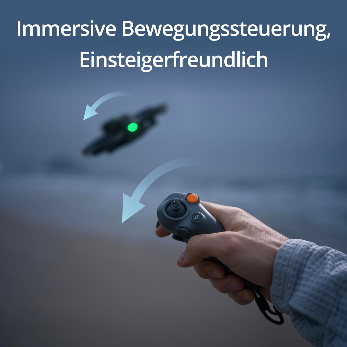 DJI RC Motion 3, FPV smart remote control with immersive motion control, compact and portable, one-click emergency brake, AR cursor, intuitive drone controller, multi-model compatibility. - 6941565980243