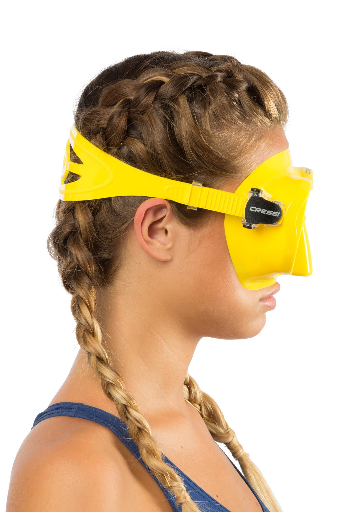 Cressi Frameless Diving Mask F1 - Fog-free Glass Lens, Diving Goggles - Ergonomic Silicone Rim, Snorkel Mask - Dry Snorkel & Snorkel Set - Yellow - Mask - ZDN281010