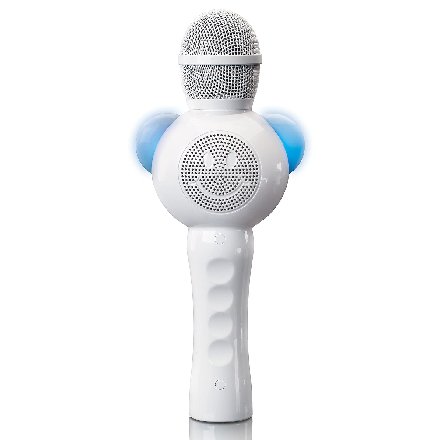 Lenco BMC-060 Karaoke Microphone for Children - Bluetooth V5.0 - With Smartphone Holder - 5 Watt RMS - LED Light Effects - Integrated Battery with 1200mAh - Android and iOS - White - BMC-060WH