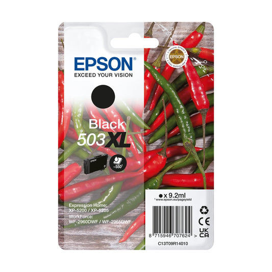 Epson 503XL Chillies, Genuine Black Ink Cartridge - C13T09R14010