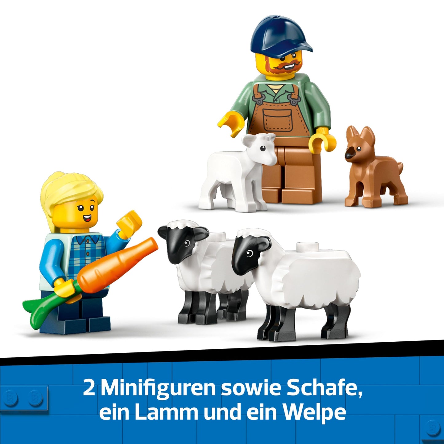 LEGO City Tractor with Trailer - Farm Toy with Tractor & Animal Figures - Montessori Playsets for Boys and Girls from 4 Years - Gift with 2 Minifigures 60461