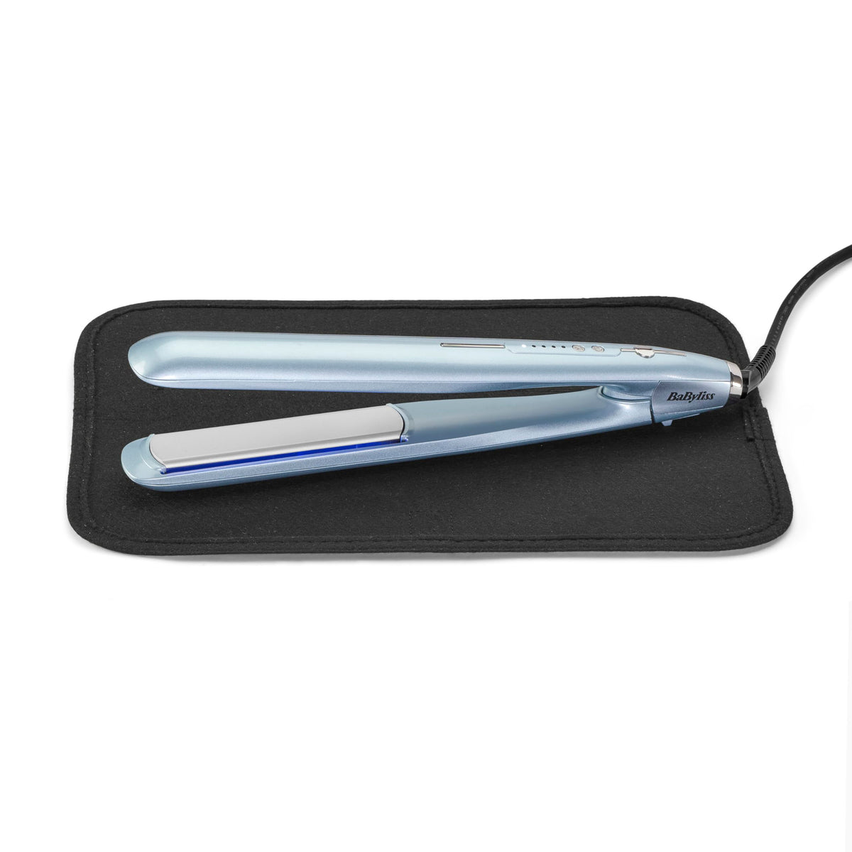 BaByliss Hydro Fusion Placă de îndreptat – Tehnologie Dual-Ion, efect anti-frizz, 5 setări de temperatură, încălzire rapidă, oprire automată – Albastru, ST573E