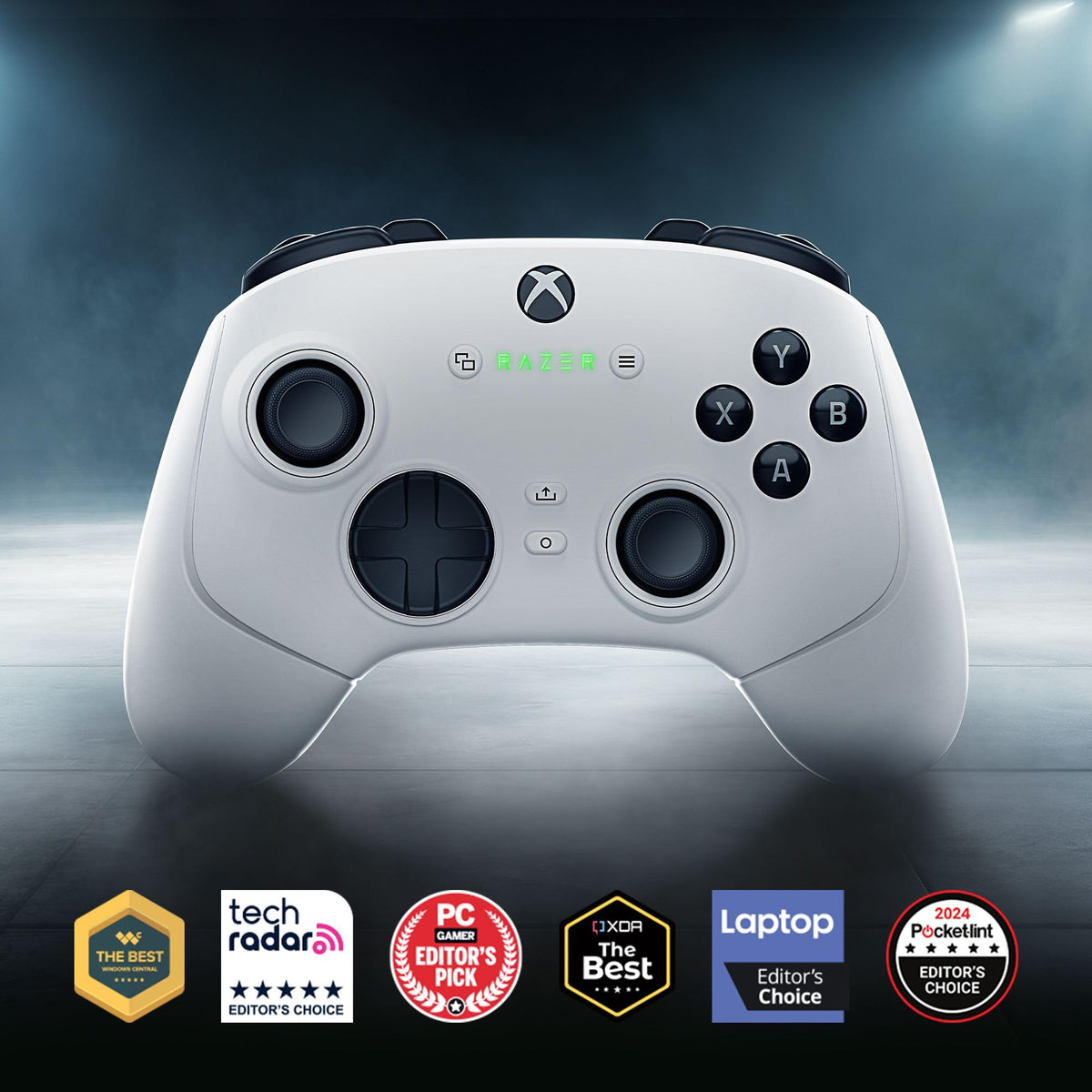 Razer Wolverine V3 Pro - Controler wireless pentru esports pentru Xbox și PC - Joystick-uri analogice cu Hall Effect (HyperSpeed Wireless, butoane acționale mecha tactile, vibrații haptice) Alb - RZ06-05200200-R3M1