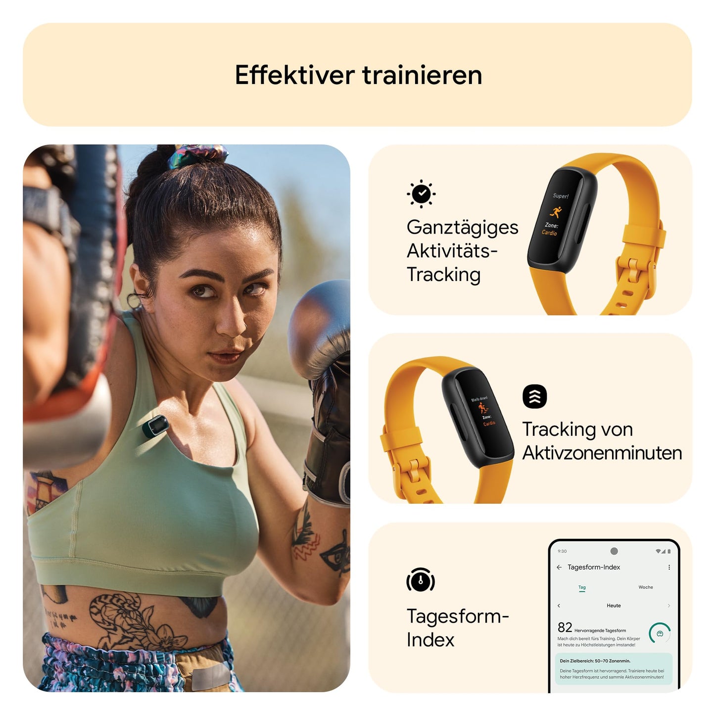 Google Fitbit Inspire 3 - health & fitness tracker for women / men - heart rate measurement, stress management, sleep analysis & up to 10 days battery life - fitness watch compatible with Android/iOS - FB424BKYW