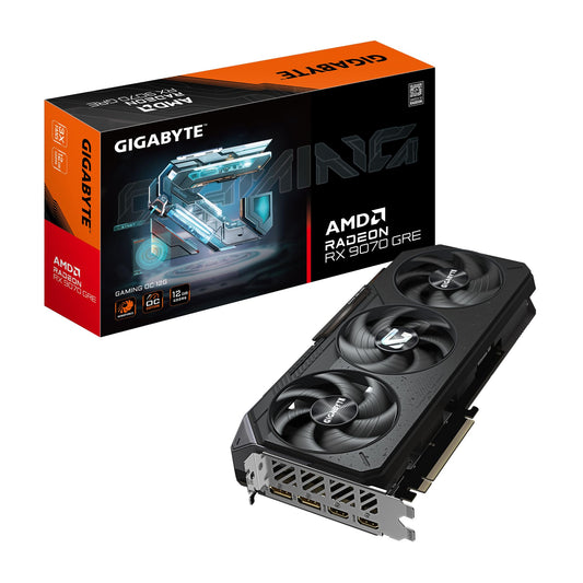 Gigabyte Radeon RX 9070 GRE Gaming OC 12G – Graphics Card, 12GB GDDR6, 192bit, PCI-E 5.0, 2920 MHz Core Clock, 2 × DisplayPort, 2 × HDMI, GV-R907GREGAMING OC-12GD