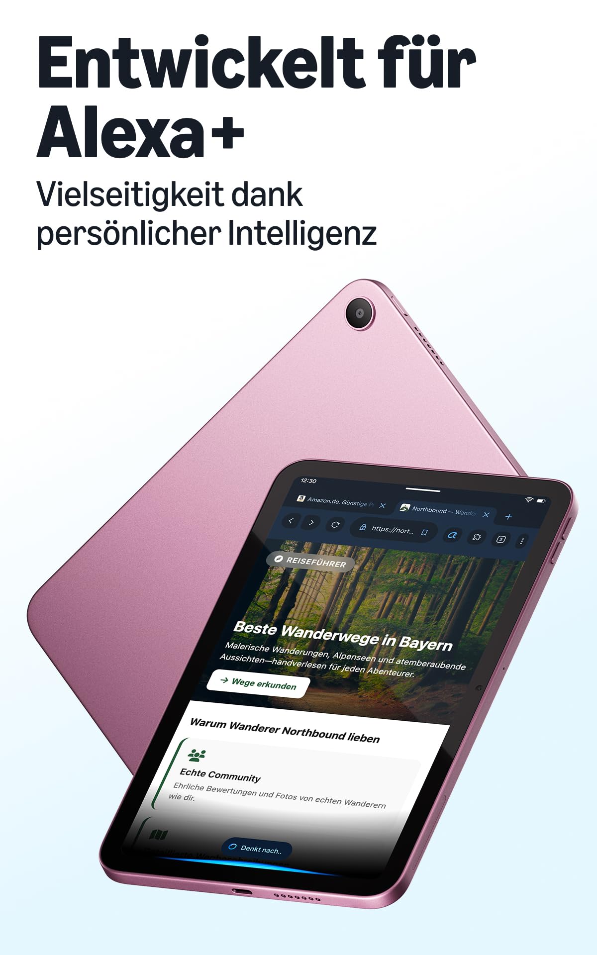 The new Amazon Alexa Tablet 8, 4 GB RAM, 64 GB, compact 8.7-inch tablet with a brilliant display, all-day battery life, featuring Google Play, designed for Alexa+, graphite color. - RL3YT5