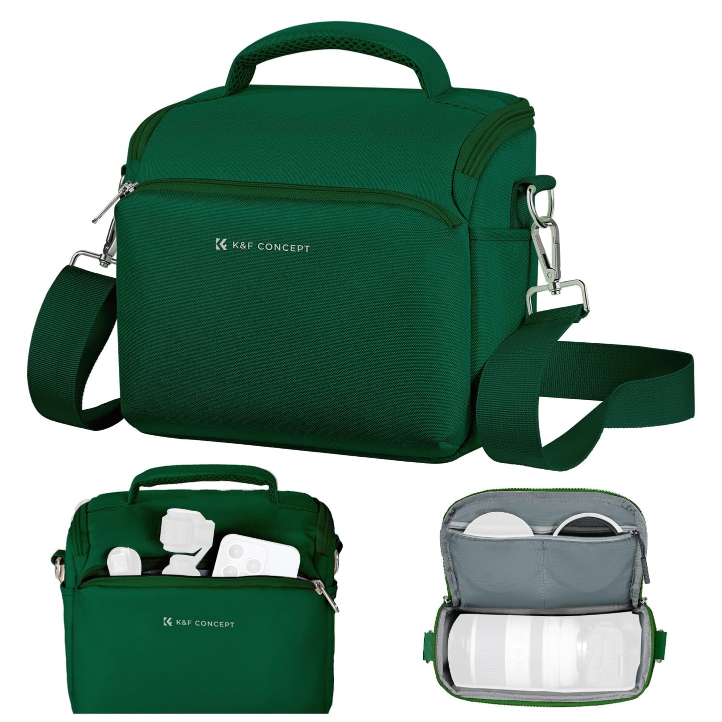 K&F CONCEPT Camera Backpack Camera Bag, SLR Bags Shoulder Bag, Camera Bag Liner Bag, Photo Bag for Photographers Suitable for Daily Use (Green) - JPKF13.179V8US