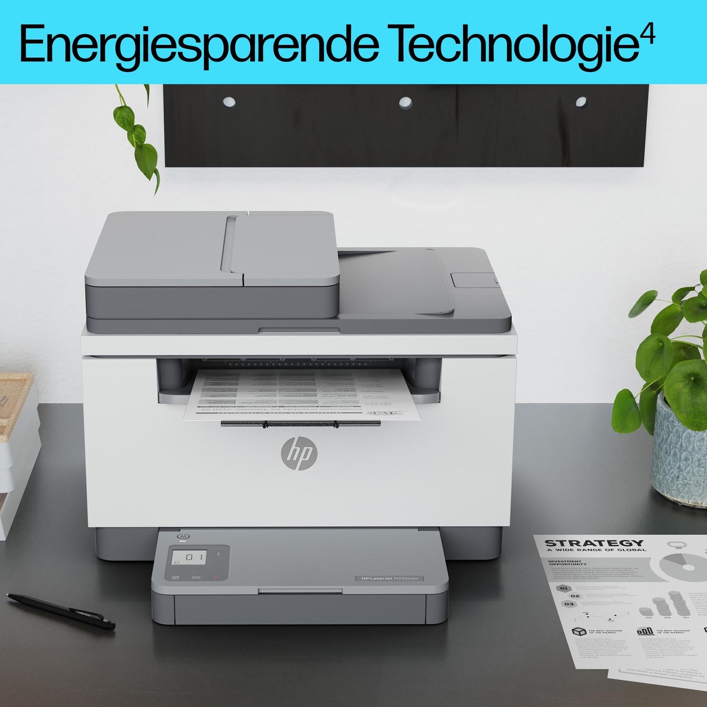 HP LaserJet MFP M235sdw multifunction laser printer black and white, print, copy, scan, automatic two-sided printing, dual-band Wi-Fi, USB, LAN, smart app, intelligent user interface - 8J9K7F#B19