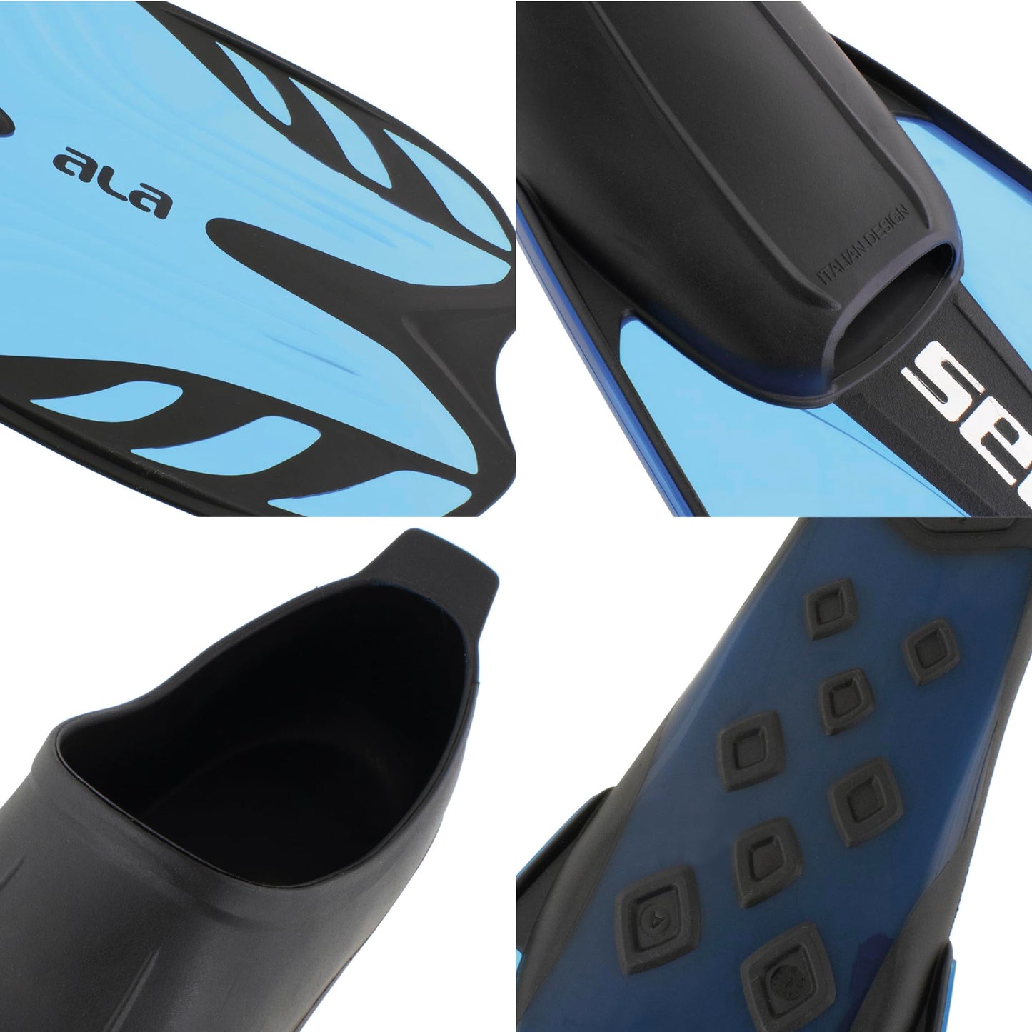 Seac ALA, fins with closed foot section, ideal for snorkeling and swimming, YELLOW, 34/35 - 0710033360441A